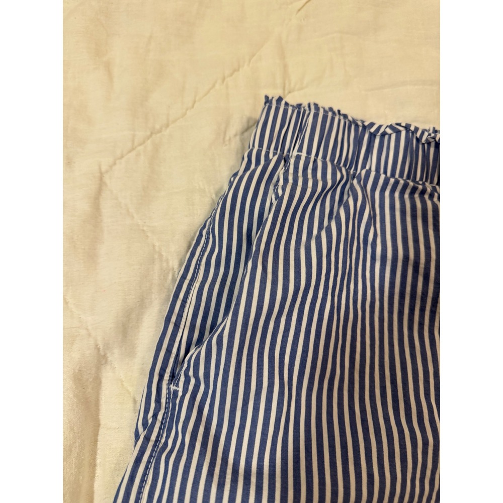 Lovestitch Blue White Striped Elastic  Waist Boxer Shorts Womens Medium‎ Pockets - Picture 5 of 7